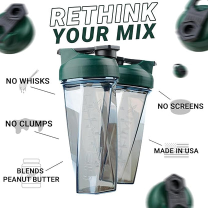 HELIMIX 2.0 Vortex Blender Shaker Bottle Holds upto 28oz | No Blending Ball or Whisk | USA Made | Portable Pre Workout Whey Protein Drink Shaker Cup | Mixes Cocktails Smoothies Shakes | Top Rack Safe