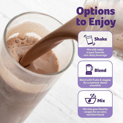 Purely Inspired All-in-One Vegan Protein Powder for Men & Women, Decadent Chocolate (14 Servings) - Plant-Based Organic Protein Powder for Shakes & Smoothies - Gluten-Free Nutritional Meal Replacement