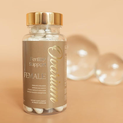 Ovarium® Fertility Support Supplement - Female Blend - Vegan Multivitamin w/Black Tea Extract, DHA, Omega-3, Chasteberry, & Folate - Supports Healthy Conception & Improves Egg Health (60 Capsules)