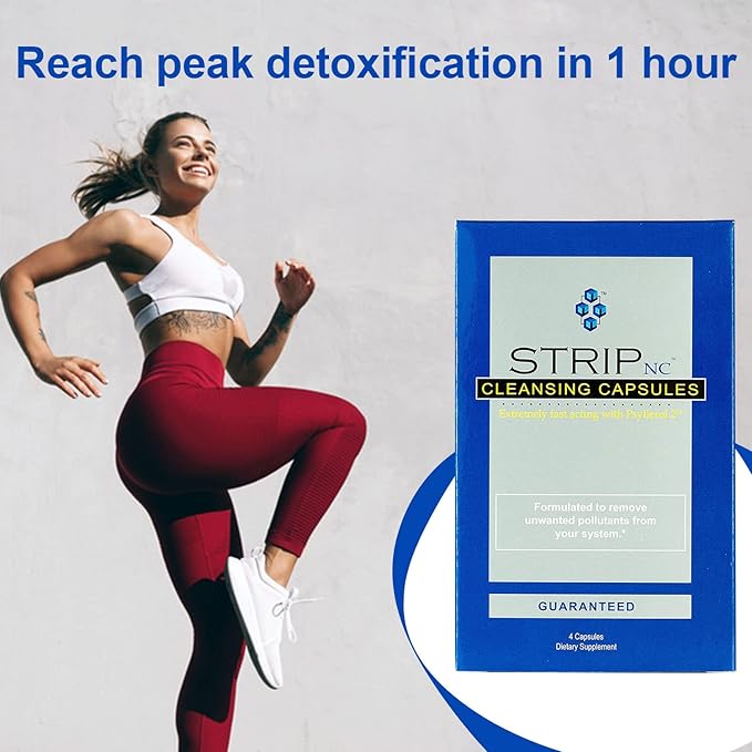 Wellgenix Strip NC Herbal Cleanse Detox Capsules - Extra Strength Cleansing - One Day Quick Flush - 4 Capsules (1 Pack)