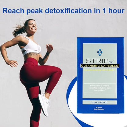 Wellgenix Strip NC Herbal Cleanse Detox Capsules - Extra Strength Cleansing - One Day Quick Flush - 4 Capsules (2 Pack)