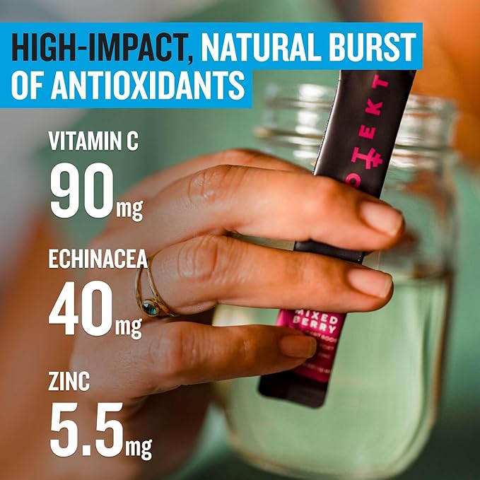 PROTEKT Liquid Immune Support Supplement - Liquid Drink Mix, Immunity Supplement, Immune Boosters for Adults, Sugar-Free Liquid Vitamin C and Liquid Zinc Immunity Support - Immunity, Mixed Berry 10ct