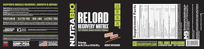 NutraBio Reload - Powerful Muscular Recovery Formula - Post-Workout Supplement - 3G Creatine - 8G BCAAs - 5G Glutamine - 30 Servings, Orange Mango