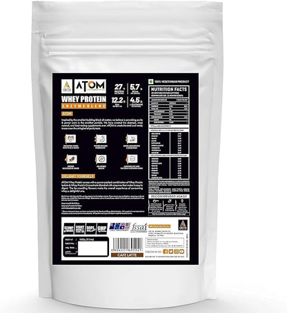 Asitis Nutrition AS-IT-is Atom Whey Protein 1kg/35.2 Oz with Digestive Enzymes | USA Labdoor Certified for Accuracy & Purity | Cafã© Latte Flavor | 27g Protein Cross-Flow Microfiltered Gluten-Free