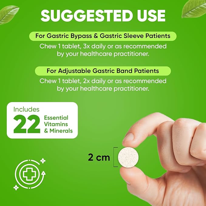 BariSlim Chewable Bariatric Multivitamin - 45mg Iron - Tailored for Post Bariatric Surgery, Including Gastric Bypass & Gastric Sleeve - Support Your Recovery Journey | Strawberry Flavor