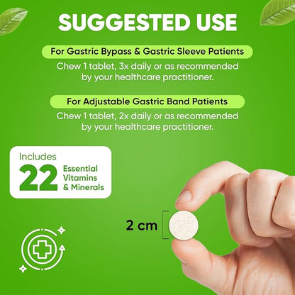 BariSlim Chewable Bariatric Multivitamin - 45mg Iron - Tailored for Post Bariatric Surgery, Including Gastric Bypass & Gastric Sleeve - Support Your Recovery Journey | Strawberry Flavor