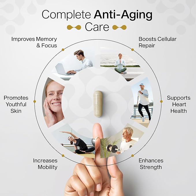 Miracle NAD with Urolithin A Supplement, Nicotinamide Adenine Dinucleotide NAD+, Nicotinamide Riboside NR, Trans Resveratrol for Men and Women - Anti Aging, Cellular Energy - 60 Capsules