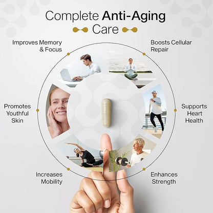 Miracle NAD with Urolithin A Supplement, Nicotinamide Adenine Dinucleotide NAD+, Nicotinamide Riboside NR, Trans Resveratrol for Men and Women - Anti Aging, Cellular Energy - 60 Capsules