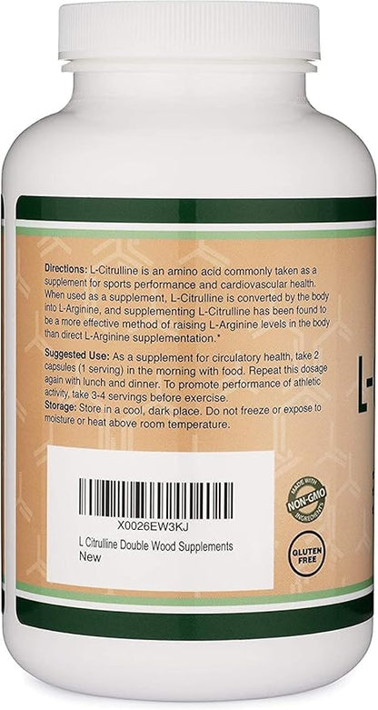 L Citrulline Capsules 1,200mg Per Serving, 210 Count (L-Citrulline Increases Levels of L-Arginine, Acts as a Nitric Oxide Booster) Muscle Recovery Supplement to Improve Muscle Pump by Double Wood