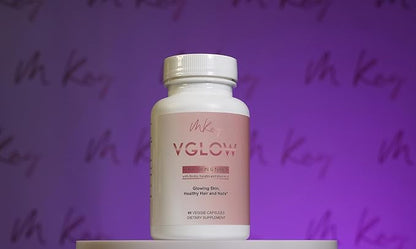 Marwa Kadi VGlow Hair Skin & Nails Vitamin for Supporting Healthy Hair and Nails Multivitamin & Vegan Dietary Supplement, Gluten Free, 60 Tablets
