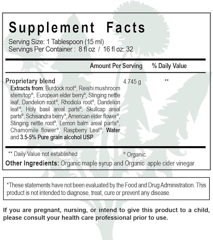 Cleanse + Fortify Organic Liver Detox and Kidney Cleanse with Adaptogens 16 fl oz (32 Servings) USDA Certified Organic