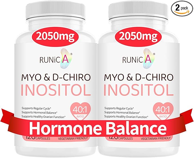Inositol Supplement - Myo-Inositol & D-Chiro Inositol - 40:1 Ratio - Hormone Balance & Healthy Ovarian Support for Women - Vitamin B8-30 Day Supply