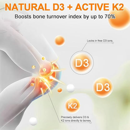 Vitamin D3 K2 Drops w MCT Oil Omega 3, 4-in-1 Support, 5000 IU of Vitamin D3 and 120 mcg of Vitamin K2. Liquid D3 for Body’s Defenses & Faster Absorption, Unflavored