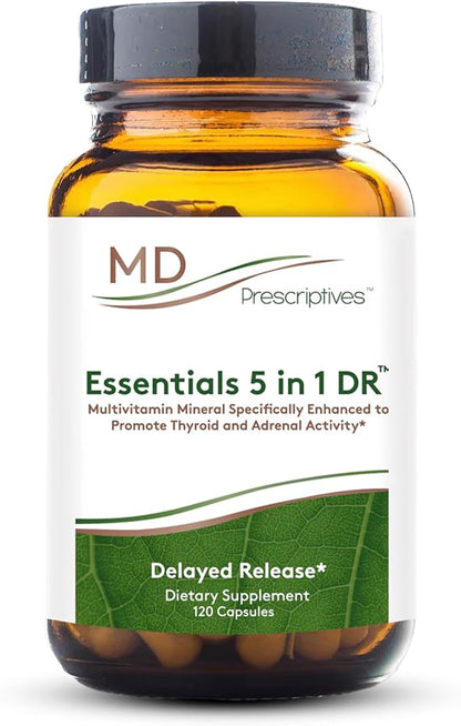Essentials 5 in 1 DR (Delayed Release) - Multivitamin Mineral Complex Supplement for Enhanced Hormone Support - 120 Capsules