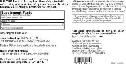 Klaire Labs L Glutamine Powder - 5000mg Free-Form & Hypoallergenic Amino Acid - Supports Muscle Recovery, Immune Support and GI Health - Non Dairy & Gluten Free (351 G / 60 Servings)