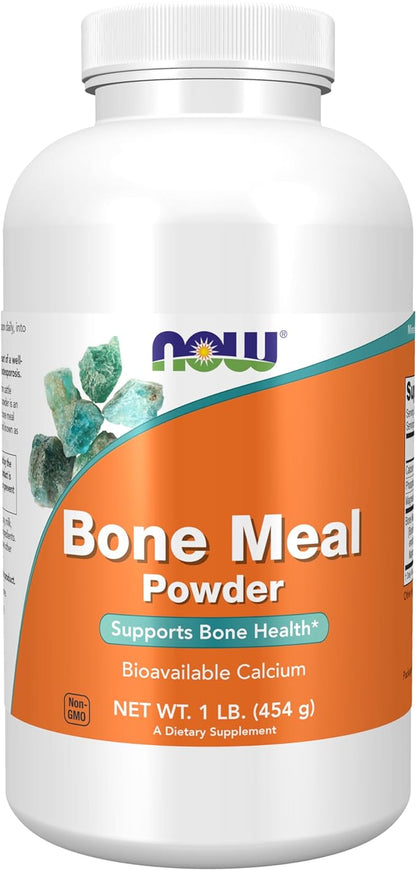 NOW Supplements, Bone Meal Powder with Calcium Carbonate and Magnesium Oxide, Natural Calcium Source, 1-Pound