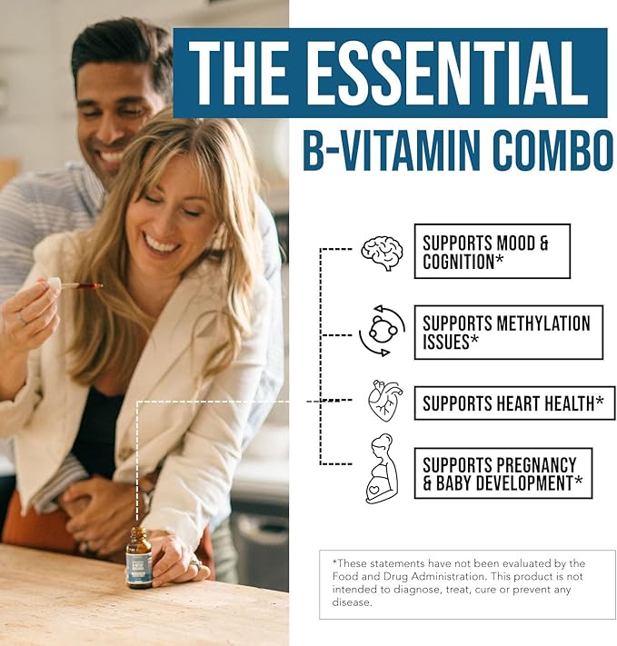 L Methyl Folate 15mg Plus Methyl B12 Cofactor – Organic, Berry Flavor, Professional Strength, Liquid Sublingual, Active 5-MTHF Form - Supports Mood, Homocysteine Methylation, Cognition (1oz)