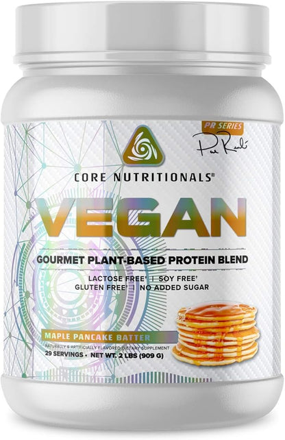 Core Nutritionals Platinum Vegan Gourmet Plant-Based Protein Blend with 21 Grams of Pea Protein, Lactose, Soy and Gluten Free 29 Serving (Maple Pancake Batter)