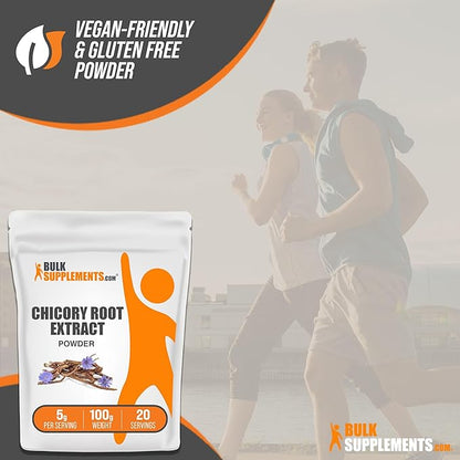 BulkSupplements.com Chicory Extract Powder - Chicory Root Supplement, Chicory Root Powder - Fiber Supplement, Gluten Free, 5g per Serving, 100g (3.5 oz) (Pack of 1)