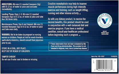 BodyTech 100% Pure Creatine Monohydrate Powder - Premium Micronized Creatine for Enhanced Muscle Strength and Performance - Supports Muscles, Recovery, and Increased Exercise (31.9 oz/181 Servings)