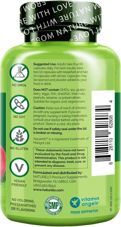 NATURELO Mens Multivitamins - Whole Food Multivitamin for Men with Vitamins, Minerals - 120 Vegetarian Capsules for Energy, Brain, Heart, Eye Health*