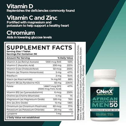 Sequence Multivitamins for African American Men Over 50 Plus - Supports Optimal Health and Wellbeing - Powerful Formula Helps Boost Immunity, Heart Health, and Blood Pressure Support