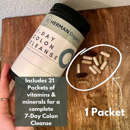 Herman Organic 7-Day Colon Cleanse Supports Healthy Bowel Movements, Colon Cleanse Detox