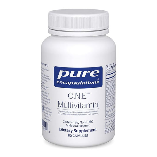 Pure Encapsulations O.N.E. Multivitamin - Once Daily Multivitamin with Antioxidant Complex Metafolin, CoQ10, and Lutein to Support Vision, Cognitive Function, and Cellular Health* - 60 Capsules