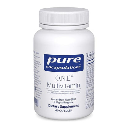 Pure Encapsulations O.N.E. Multivitamin - Once Daily Multivitamin with Antioxidant Complex Metafolin, CoQ10, and Lutein to Support Vision, Cognitive Function, and Cellular Health* - 60 Capsules