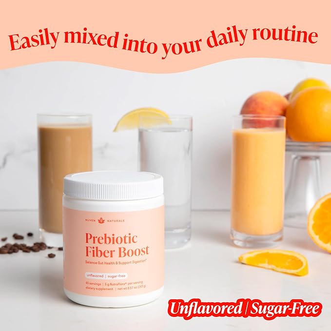 Prebiotic Fiber Powder - Unflavored & Sugar Free | 45 Servings | Organic Soluble Fiber Supplement to Support Digestion, Gut Health & Help Maintain Regularity - 1 Scoop of Unflavored Fiber Powder Daily