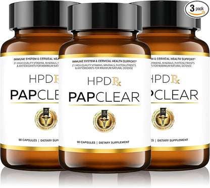 PAPCLEAR Physician Formulated | All Natural Immune Support Supplement | Advanced Powerful Immunity Booster | 21 Vitamins & Nutrients with Organic Shiitake Mushroom & Lycopene | 90 Capsules | Pack of 3
