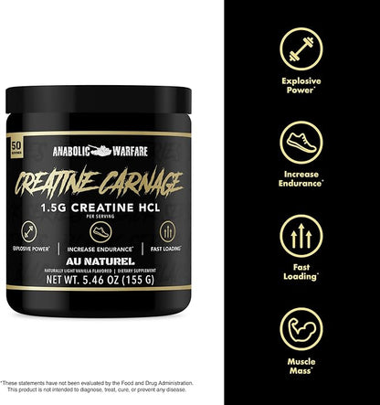 Creatine Carnage, Creatine HCL, Supports Optimal Strength, Endurance, Muscle Mass, and Fast Loading*