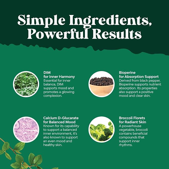 Extra Strength Diindolylmethane DIM Supplement - DIM Complex Men and Womens Hormone Balance Supplement with DIM SGS and Calcium D-Glucarate - Herbal DIM Supplement for Men and Women 30 Servings