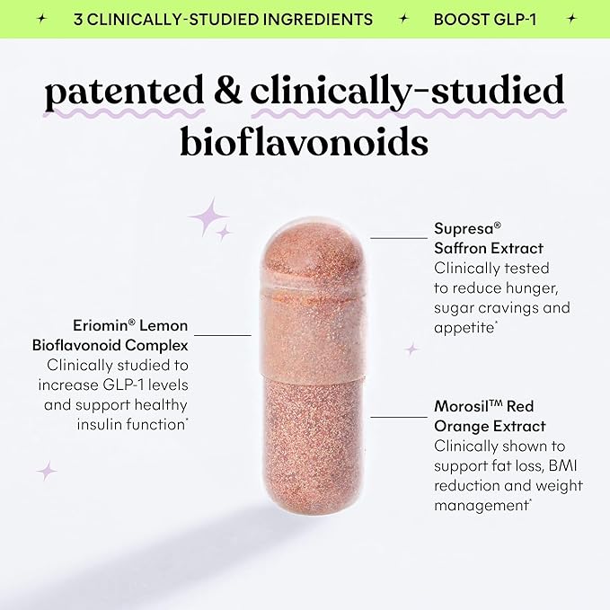 Lemme GLP-1 Daily, Reduce Hunger & Cravings, Boost GLP-1 Production, Support Fat Loss and Weight Management with Clinically Studied Ingredients, 1 Month Supply (60 Capsules)