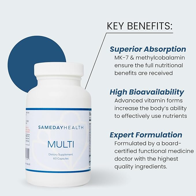 Multi Dietary Supplement – Integrative Functional Health Formula, 60-Day Supply, Complete Multivitamin for Men and Women