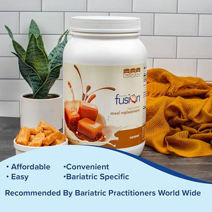 Bariatric Fusion Caramel Meal Replacement 27g Protein Powder, 21 Serving Tub for Bariatric Surgery Patients Including Gastric Bypass and Sleeve Gastrectomy - No Gluten, Aspartame or Sugar