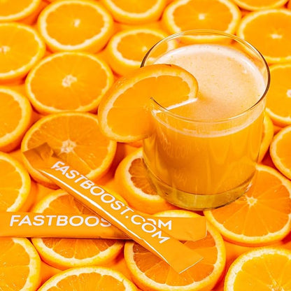 WonderSlim FAST BOOST Energy & Hydration Drink Mix, Orange, with Electrolytes, Vitamins B, C & E, Antioxidants, No Sugar (14ct)