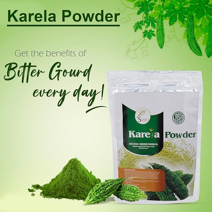 SVATV Karela Powder | Bitter Melon | Momordica Charantia | Good for Skin | Non GMO- 227 Gram, Half Pound, 8 Ounce