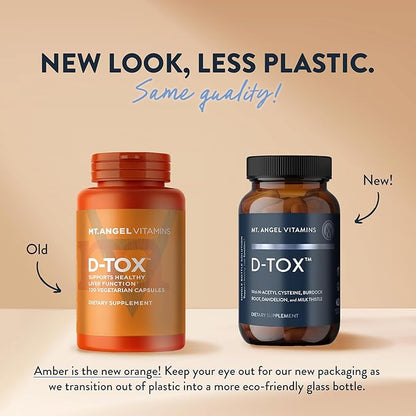 Mt. Angel Vitamins D-Tox - Advanced Liver Cleanse & Detox Repair Supplement, Supports Fatty Liver Health & Enzyme Reduction with Milk Thistle, NAC, and Dandelion Root - 60 Capsules