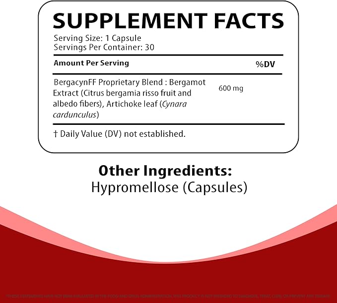 LiverEzy Liver Support & Fat Metabolism Supplement with Bergacyn FF (Bergamot and Artichoke Proprietary Blend) – Non-GMO, Vegan, GMP-Compliant – 30 Capsules, 30-Day Supply