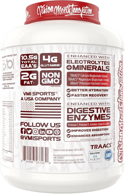 VMI Sports | Protolyte Whey Isolate Protein Powder | Low-Calorie 100% Whey Protein Isolate | Non-GMO Low Sugar Lactose Free and Gluten Free