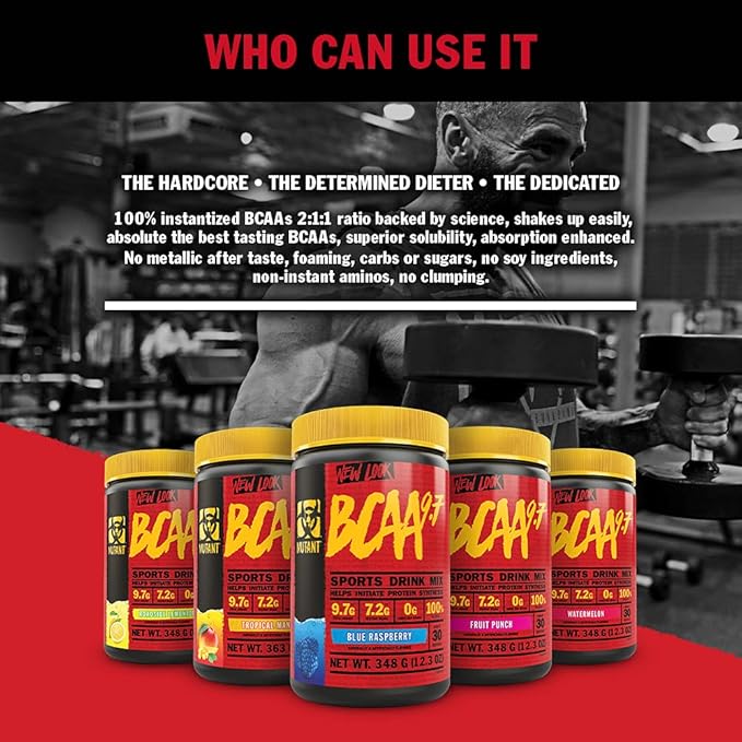 Mutant BCAA 9.7 Supplement BCAA Powder with Micronized Amino Energy Support Stack - 348 g - Pineapple Passion