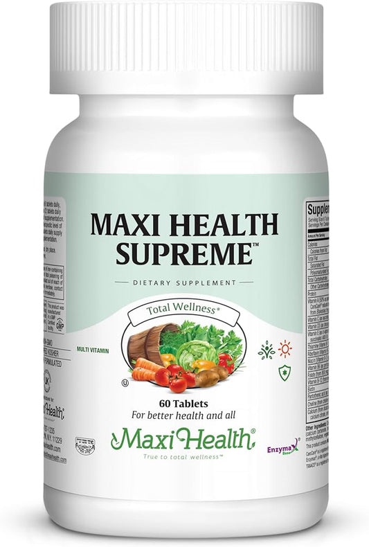 Maxi Health Supreme High Potency Multivitamin & Mineral for Wellness, Immune Boost & Antioxidant Defense, Includes Vitamin A, Vitamin C, Vit D and E, Vitamin B12, B6, Biotin, Selenium, Zinc, Inositol…