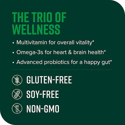 Vibrant Health, Trilogy, Probiotic Multivitamin with an Essential Blend of Omega-3, Vitamin A, B12, C, D3, E, Selenium, Magnesium & Zinc, 30 Servings