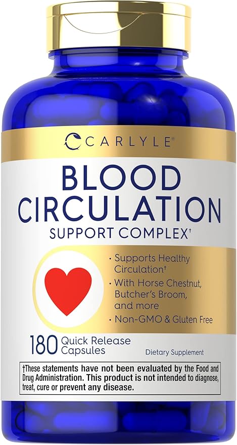 Carlyle Blood Circulation Supplement | 180 Capsules | Supports Healthy Circulation | Non-GMO, Gluten Free