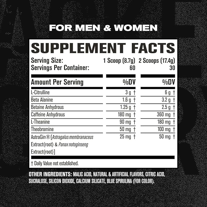 Jacked Factory NITROSURGE Pre Workout Supplement - Energy Booster, Instant Strength Gains, Clear Focus, & Intense Pumps - NO Booster & Powerful Preworkout Energy Powder - 60 Servings, Blue Raspberry