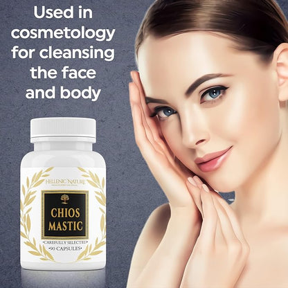 Premium Chios Mastic Natural SUGARLESS Gum Capsules - Especially Selected to Improve Health - Vegan Breath Care, Organic, No Carb Diet, H Pylori