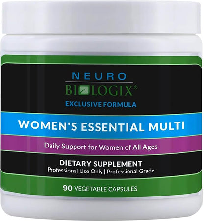 Neuro biologix Women's Essential Multi, Daily Multivitamin for Women with Iron, Superior Bioavailability for Methylation Support, Hormonal Balance - Organic, Methylated Formula, 90 Capsules