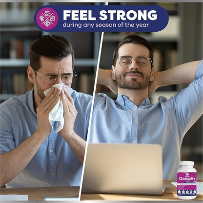 BIO VITALICA Quercetin Gummies by BioVitalica - Quercetin with Bromelain Vitamin C and Zinc & Elderberry + Vitamin D3-5 in 1 Immune Support - Zinc Quercetin 750 mg for Kids and Adult (6, Quercetin)