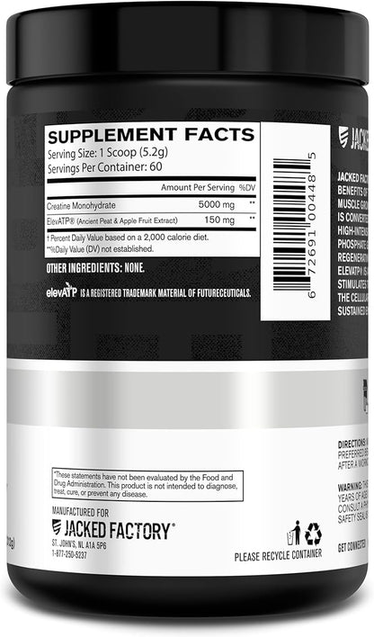 Creatine + ElevATP - Creatine Monohydrate Powder for Muscle Growth, Increased Strength, Enhanced Energy Output, with ElevATP for Sustained Energy & Endurance - 60 Servings, Unflavoured
